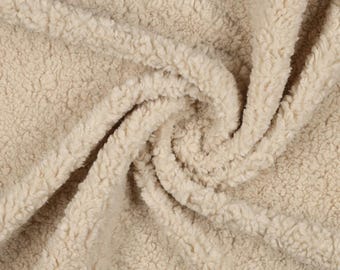 Teddystoff | Meterware ab 0,5 m | Stoff | zum Selbermachen | DIY | beige