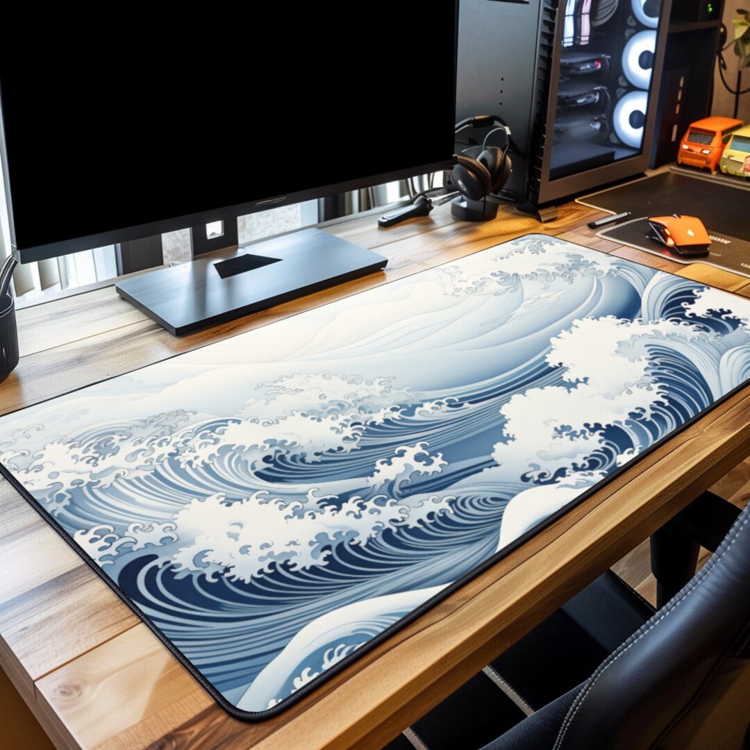 Anime Aesthetic Desk Mat Japanese Wave Desk Mat Big Wave Water anime-aesthetic-desk-mat-japanese-wave-desk-mat-big-wave-water