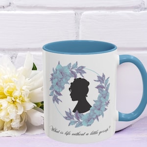 Lady Whistledown What is life Without a Little Gossip Ceramic Mug Bridgerton Mug 11oz Regency Era mug Dearest Gentle Reader Queen Charlotte