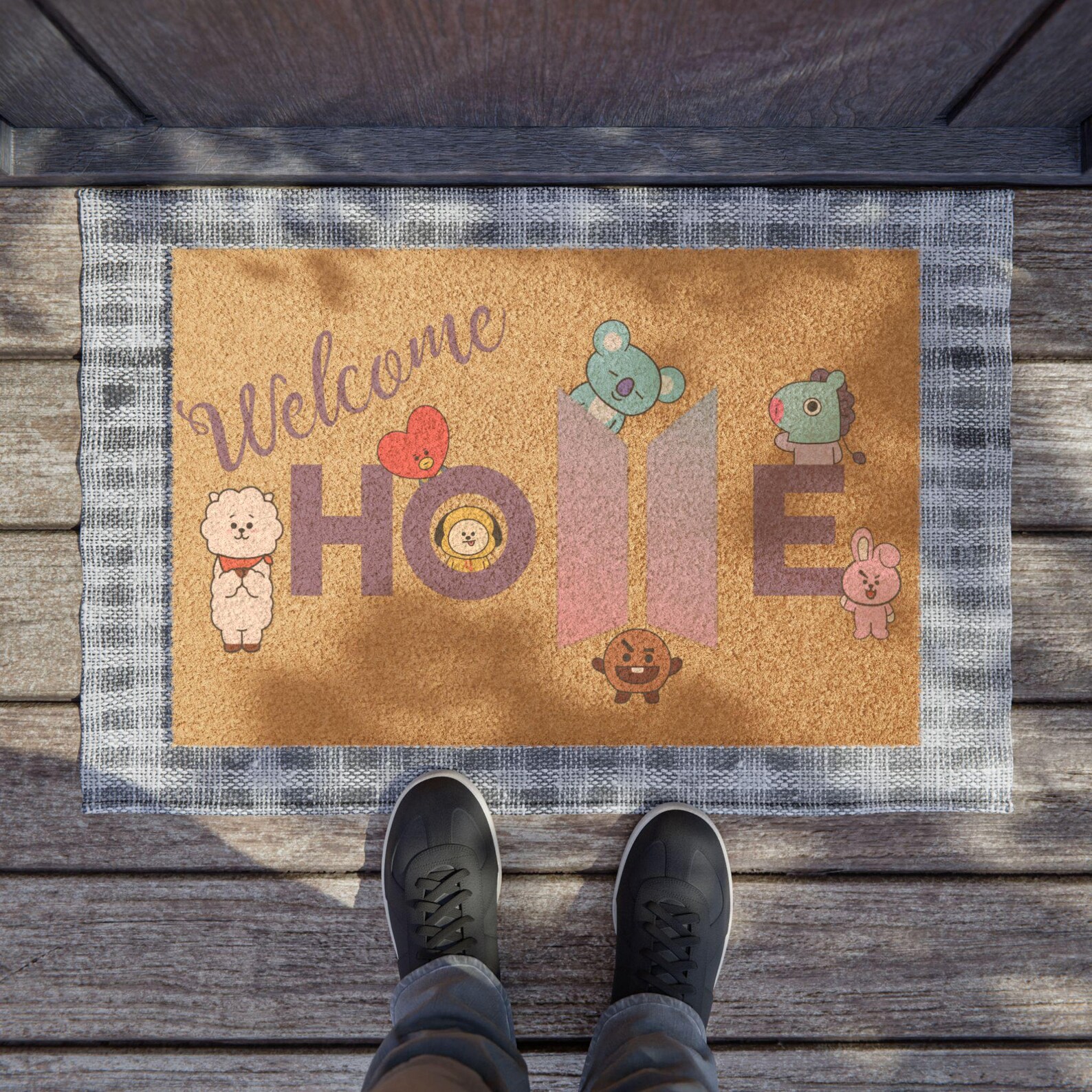 Eco-friendly BTS Welcome Home Doormat, BT21, BTS Army Gift, Custom Rug ...