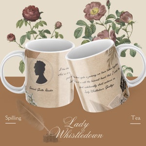 Lady Whistledown Ceramic Mug, (11oz) Bridgerton Inspired Mug, Society Papers, Bridgerton Gift Vintage Bridgerton Dearest Gentle Reader