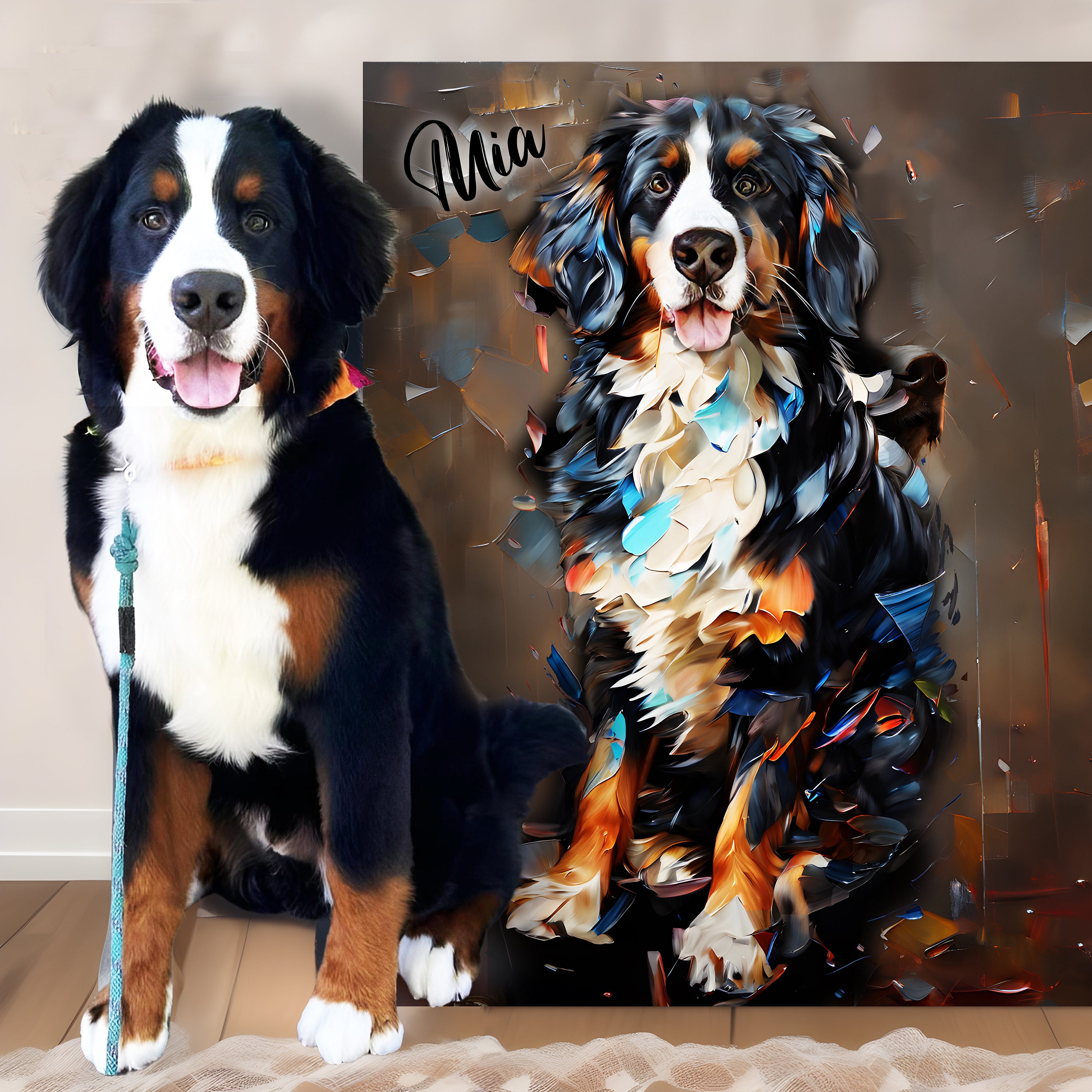 Custom Watercolor Portraits Using Pet Photo Personalized Digital Dog ...