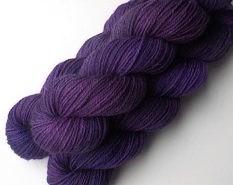 Merino Angora Hand Dyed Sock Yarn, A Very Royal Purple