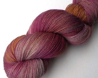 Hand Dyed Lace Yarn Silk and Merino Lace Yarn, 870 yards, Soft Sandstone Cool