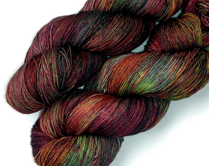 Euro Fingering Handdyed Superwash Merino Yarn Applewood, 750 Yards/150