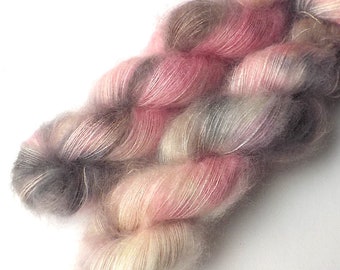 Hand Dyed Kid Mohair and Silk Lace Yarn, Silky Kid 455 yards, French Poodle