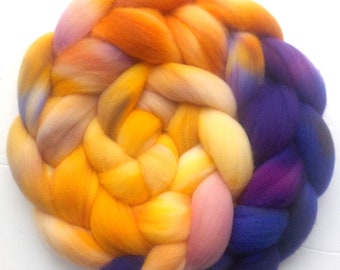 Roving Targhee Handdyed Combed Top - Brilliant Crocus 5.3 oz.