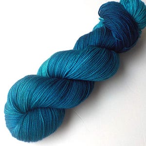 Merino and Silk Hand Dyed Yarn - Big Blue Sea 600 yards/150 grams