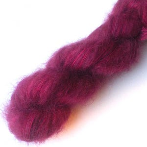 Hand Dyed Kid Mohair and Silk Lace Yarn, Silky Kid 455 yards, Luxardo Cherry