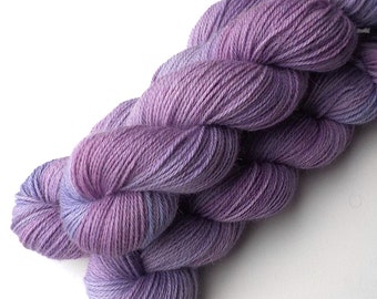 Merino Angora Hand Dyed Sock Yarn, Lilac