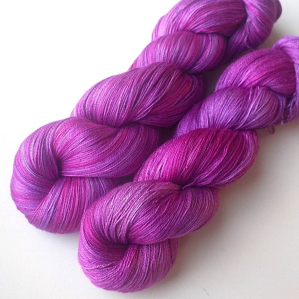 SALE Pure Mulberry Silk Lace Yarn - Sweet Pea, 1075 yards