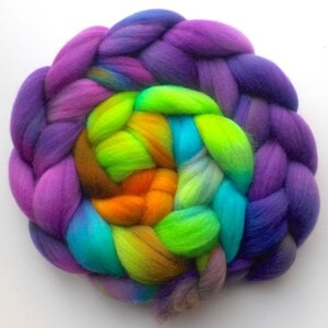 Falkland Roving Handdyed Combed Top Better Than Jellybeans 5.4 oz. image 3