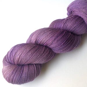 Grape Pastille Lace Yarn: Hand-Dyed Merino Silk Glimmer