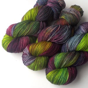 Merino and Silk Hand Dyed Yarn Garden of Eden 600 yards/150 grams image 1