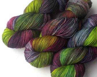 Merino and Silk Hand Dyed Yarn - Garden of Eden 600 yards/150 grams