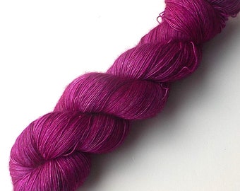 Merino Yak Silk Lace Yarn Hand Dyed, 870 yards, Luscious Magenta