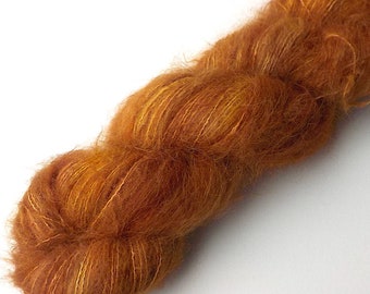 Silky Suri Baby Alpaca and Silk Handdyed Lace Yarn, Salted Caramel