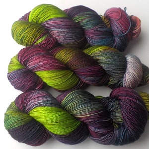 Merino and Silk Hand Dyed Yarn Garden of Eden 600 yards/150 grams image 4