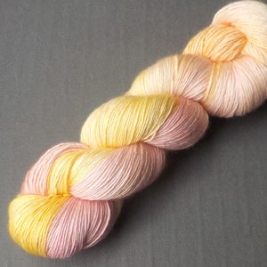 Merino Silk Singles Hand Dyed Yarn, 435 yards, Sherbet