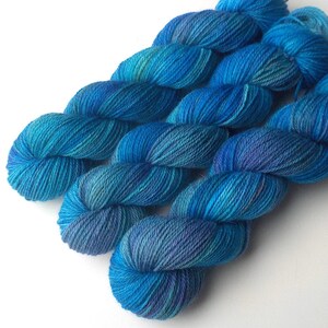 Merino Angora Hand Dyed Sock Yarn, Bright Iris image 2