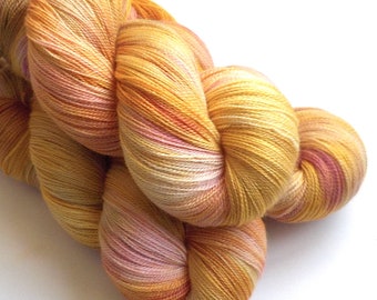 Hand Dyed Lace Yarn Silk and Merino Lace Yarn, 870 yards, Early Harvest