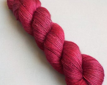 Merino Yak Silk Lace Yarn Hand Dyed, 870 yards, Cool Red