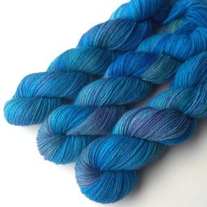Merino Angora Hand Dyed Sock Yarn, Bright Iris image 4