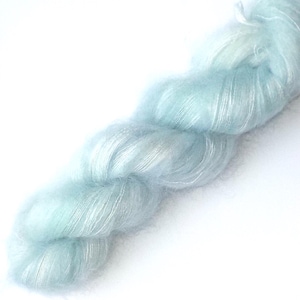 Hand Dyed Kid Mohair and Silk Lace Yarn, Silky Kid 455 yards, Blue Wisp