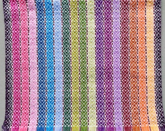 Handwoven Dishtowel Tea Towel Pure Cotton Rainbow Diamonds