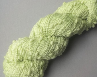 Slub Yarn Hand Dyed Sock Yarn Fingering - Lime Sherbet