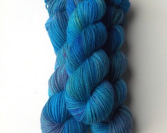 Merino Angora Hand Dyed Sock Yarn, Bright Iris