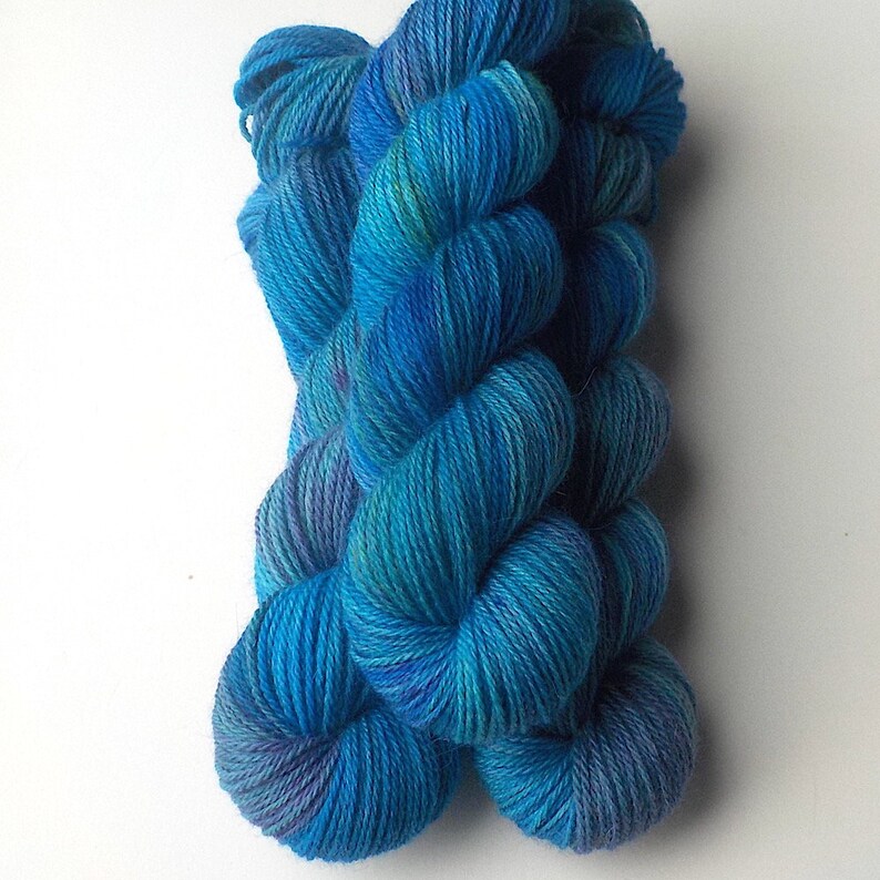 Merino Angora Hand Dyed Sock Yarn, Bright Iris image 1