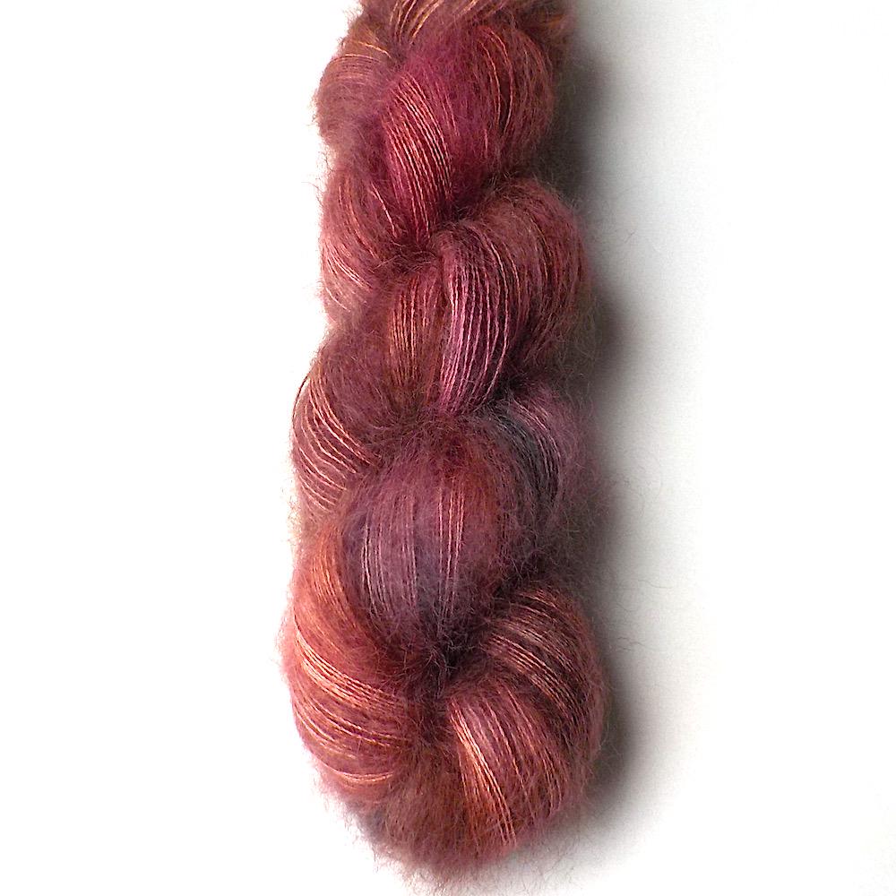Hand Dyed Kid Mohair and Silk Lace Yarn, Silky Kid 455 yards, Adobe Rose