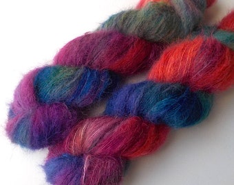 Silky Suri Baby Alpaca and Silk Handdyed Lace Yarn, Neckerchief