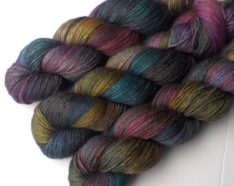 Hand Dyed Yarn Alpaca Silk Cashmere Yarn Sock Fingering, The Cloisters