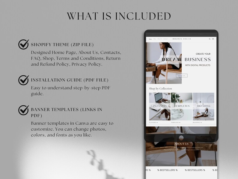 Shopify theme for digital products
