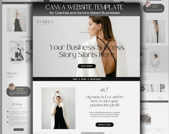 Minimalist Coach Website Template: Black & White Canva Landing Page