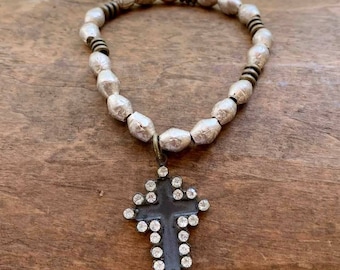 One of a kind cross Bracelet