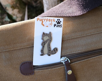 Tabby Cat Enamel Pin