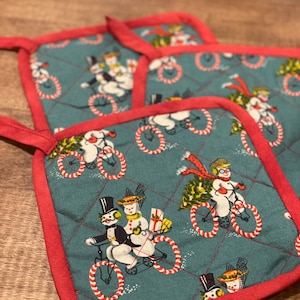 Vintage Snowman Christmas Pot Holder