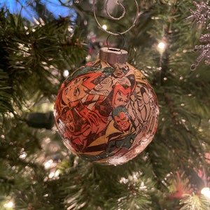 Vision and Scarlet Witch Christmas Ball Ornament