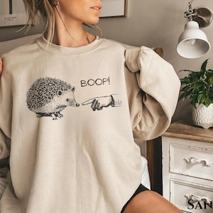 Hedgehog Sweater Funny Hedgehog Sweater Boop The Hedgehog Shirt Hedgehog Gift Cute Fall Hedgehog Sweater Hedgehog Minimalist Animal Sweater