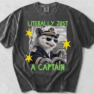 Funny Boat Captain Comfort Colors T-Shirt, Boating Captain Gift, Sailboat Captain Shirt, Nautical Humor Tee, Boat Owner Gift, Possum Graphic