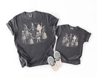 Youth Halloween Shirt, Kids Witch Shirt, Comfort Colors Youth Tee, Vintage Spooky Shirt, Girls Will Be Girls Halloween Tee