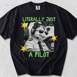 Funny Pilot Comfort Colors T-Shirt Airline Pilot Gift Aviation Humor Shirt Flight School Graduation Gift Commercial Pilot Tee Possum Graphic