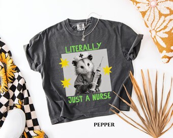 Funny Nurse Shirt, Nurse Gift, RN Shirt, Nursing Student Gift, Nurse Humor Tee, Healthcare Worker Shirt, Possum Nurse Sweatshirt, Boxy Tee
