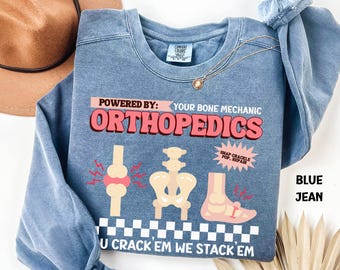 Orthopedics Comfort Color Sweater Retro Orthopedic Doctor Gift Ortho Nurse Sweater Medical Gift Orthopedics Bone Crew Sweater Future Doctor