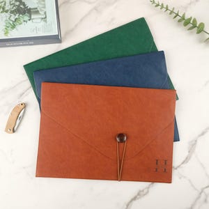Carpeta de cuero personalizada A4, carpeta de viaje, organizador de carpetas con logotipo, portadocumentos de cuero con grabado personalizado, 4 modelos disponibles