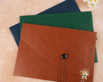 Personalized A4 Leather Folders, Custom Heat Transfer Folders, Office Document Holders, Work Document Holders, Office Gifts, Gifts For Men