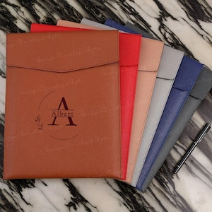 Personalized Leather Document Holder, Custom Document Holder With Name, Custom Document Holder With Button, Folder, Business Gift, Wholesale